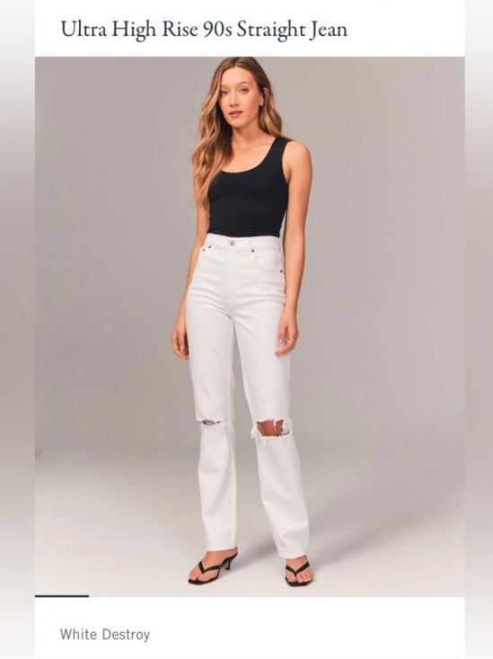 Abercrombie & Fitch Denim - Abercrombie & Fitch White Ultra High-Rise Straight Jeans